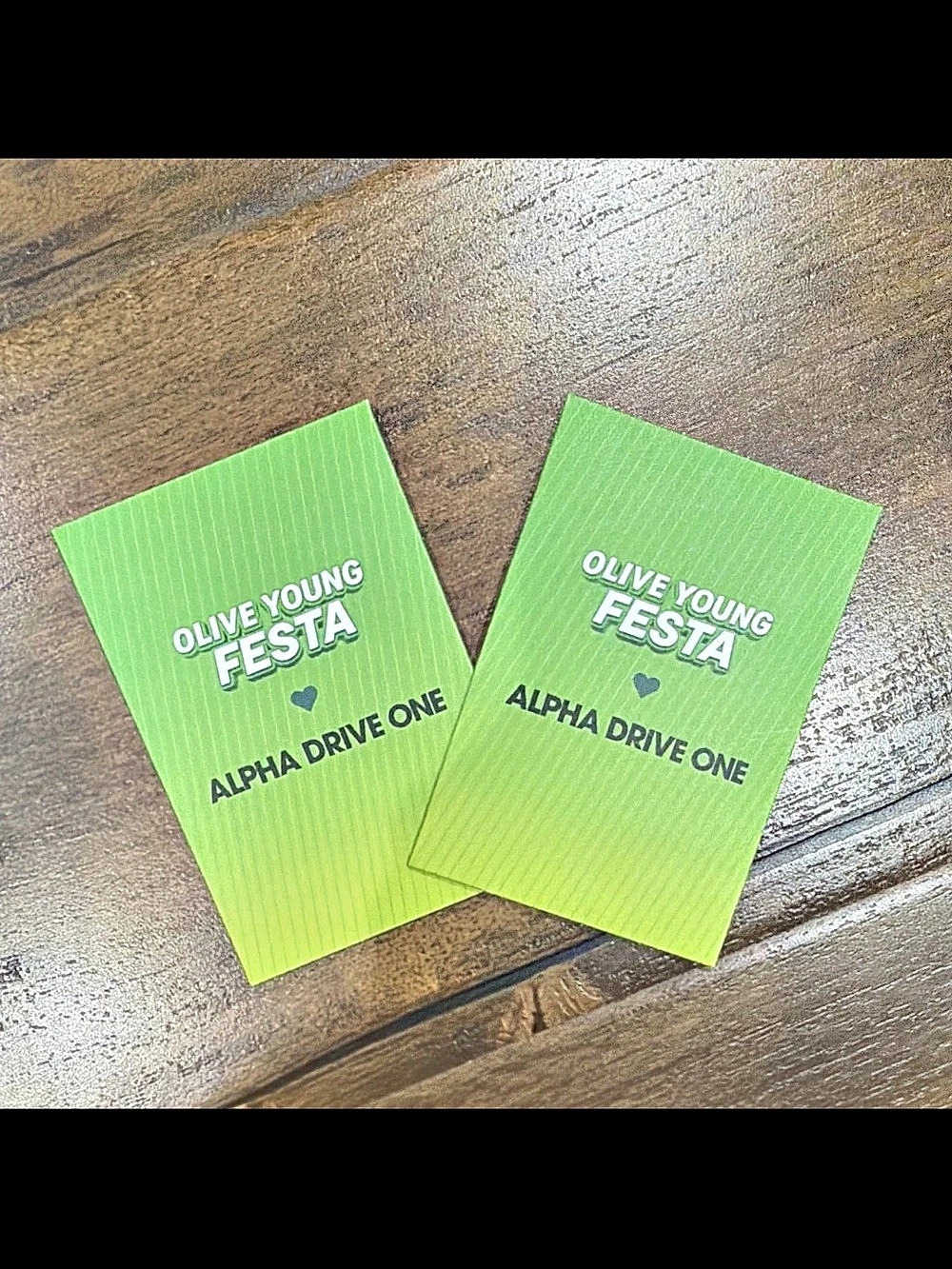 2x Olive Young Festa Alpha Drive One Photo Card